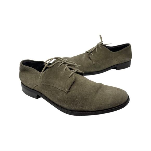 John Varvatos grey suede lace up derby shoes 10.5